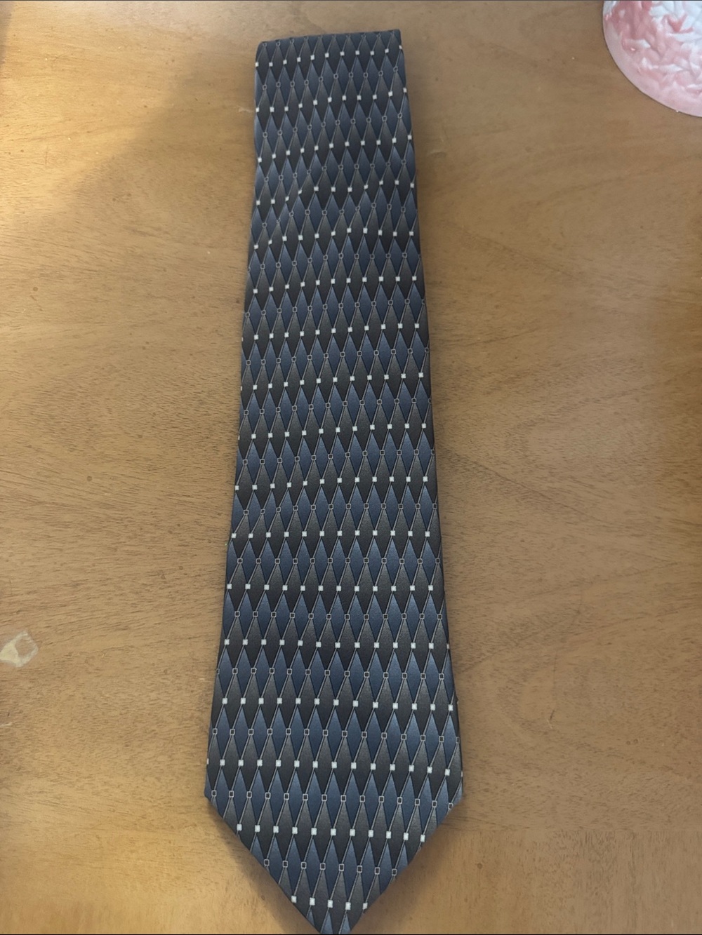 Pronto Uomo Gray Diamond-Pattern Silk Tie